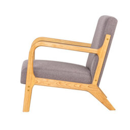 Nordlys Solid Wood And Gray Fabric Lounge Chair Countryside Style Living Room - thumbnail 5