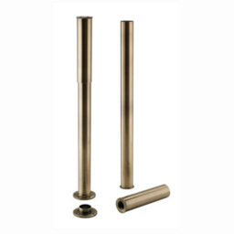 Enki Antique Brass Traditional Modern Bathroom Adjustable Shroud Standpipes For Freestanding Roll Top Bath Tub 2-Piece (Diam) 38mm - thumbnail 1