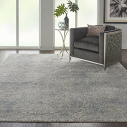 Ivory Light Blue Luxurious ,rustic Textures Modern Rug For Bedroom & Living Room-120Cm X 180Cm - thumbnail 2