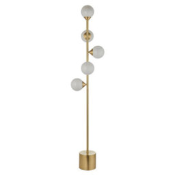 Luminosa Lighting Luminosa Grosseto Multi Arm Floor Lamp Satin Brass Plate, Gloss White Glass - thumbnail 6