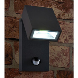 Luminosa Lighting Luminosa Morti Integrated Led Pir 1 Light Outdoor Wall Light Textured Dark Matt Anthracite, Glass Ip44 - thumbnail 2