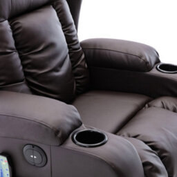 More4Homes Caesar Electric Bonded Leather Automatic Recliner Armchair Sofa Home Lounge Chair (Brown) - thumbnail 4