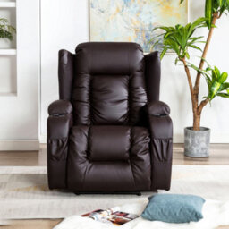 More4Homes Caesar Electric Bonded Leather Automatic Recliner Armchair Sofa Home Lounge Chair (Brown) - thumbnail 7