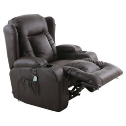 More4Homes Caesar Electric Bonded Leather Automatic Recliner Armchair Sofa Home Lounge Chair (Brown) - thumbnail 3