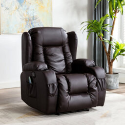 More4Homes Caesar Electric Bonded Leather Automatic Recliner Armchair Sofa Home Lounge Chair (Brown) - thumbnail 1
