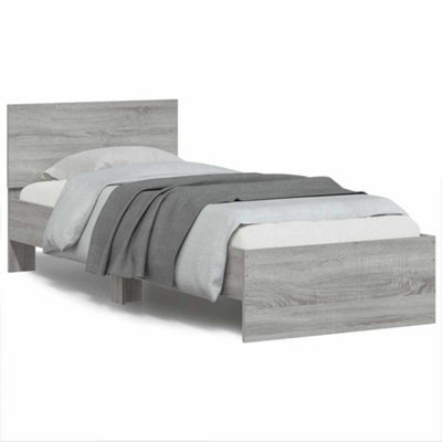 Walplus Engineered Wood Bed Frame With Headboard Rgb Led Lights And Slatted Base For Bedroom - image 1