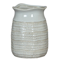 Tava Cylinder Hewn Vase - Organic Textured Modern Decor Piece - thumbnail 1