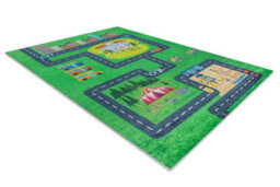 RugsX Bambino 2660 Washing Carpet City, Streets For Children Anti-Slip - Green Grey  200X290 Cm - thumbnail 3