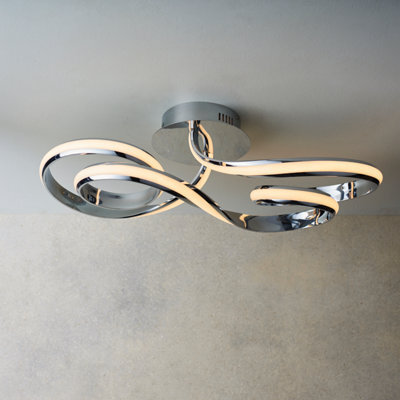 Anson Lighting Carra Semi Flush Light Finished In Chrome Plate And White Silicone - image 1