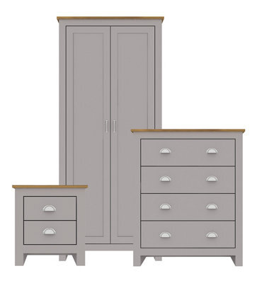 LPD Lancaster 3-Piece Bedroom Set - Classic Grey & Oak Elegance At Great Value - image 1