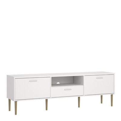 Furniture To Go Media Tv-Unit With 2 Doors + 1 Drawer In White - image 1