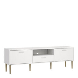 Furniture To Go Media Tv-Unit With 2 Doors + 1 Drawer In White - thumbnail 1