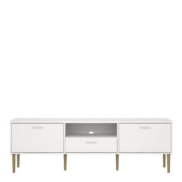 Furniture To Go Media Tv-Unit With 2 Doors + 1 Drawer In White - thumbnail 2