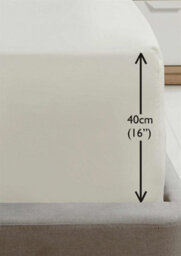 "Homespace Direct Ltd Luxury Super Soft Percale Plain 16"" Deep Fitted Sheet Super King Cream Fitted Sheet" - thumbnail 2