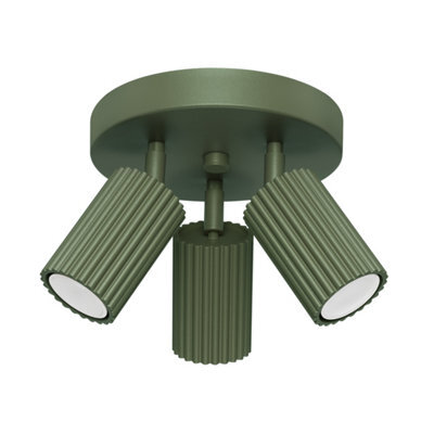 Luminosa Lighting Luminosa Karbon Minimalist Ceiling Spotlight Cluster 3 Light Olive Green - image 1