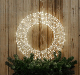 Xmas Haus 70X9Cm 2D White Metal Wreath With 1200 Cool White Led - thumbnail 2