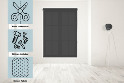 Caecus Blinds Made To Measure Straight Edge Daylight  Roller Blind Black 180Cm - image 1