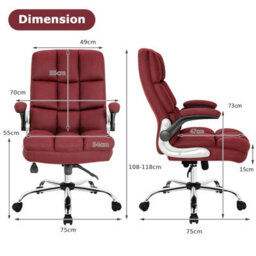 Costway Executive Office Chair Ergonomic High Back Swivel Computer Desk Chair-Red - thumbnail 2