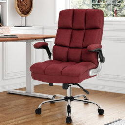 Costway Executive Office Chair Ergonomic High Back Swivel Computer Desk Chair-Red - thumbnail 4