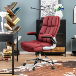 Costway Executive Office Chair Ergonomic High Back Swivel Computer Desk Chair-Red - thumbnail 3
