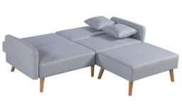 Mattress Guru Zara 2 Seater Fabric Sofa Bed, With Matching Stool, Sofa Bed For Living Room, Grey - thumbnail 3