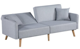 Mattress Guru Zara 2 Seater Fabric Sofa Bed, With Matching Stool, Sofa Bed For Living Room, Grey - thumbnail 2