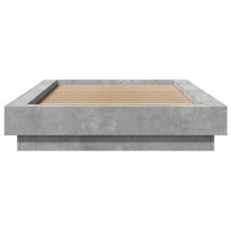 Berkfield Bed Frame With Led Lights Without Mattress Concrete Grey 100X200Cm - thumbnail 5