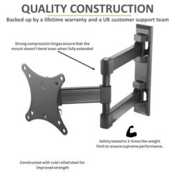 "Tech Art Full Motion Double Arm Tv Wall Mount Bracket 13"" To 27""" - thumbnail 6