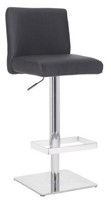 Lamboro Snella Signature Charcoal Grey Real Leather Bar Stool, Adjustable & Swivel - image 1