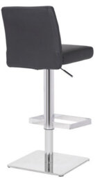Lamboro Snella Signature Charcoal Grey Real Leather Bar Stool, Adjustable & Swivel - thumbnail 4