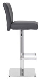 Lamboro Snella Signature Charcoal Grey Real Leather Bar Stool, Adjustable & Swivel - thumbnail 2