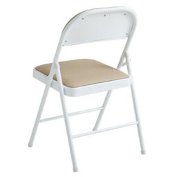 Mcc Direct Set Of 6 Folding Dining Chairs With Metal Frame And Padded Seats Beige - thumbnail 4