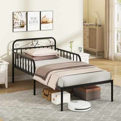 Costway Extendable Daybed To Single Size Bed Metal Sofa Bed With Trundle - image 1