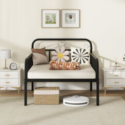 Costway Extendable Daybed To Single Size Bed Metal Sofa Bed With Trundle - thumbnail 4