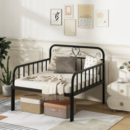 Costway Extendable Daybed To Single Size Bed Metal Sofa Bed With Trundle - thumbnail 5
