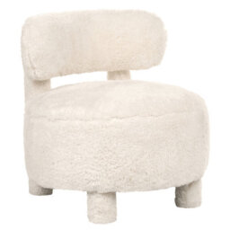 Beliani Armchair Hamina Faux Fur Light Beige - thumbnail 4