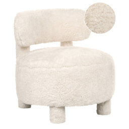 Beliani Armchair Hamina Faux Fur Light Beige - thumbnail 1