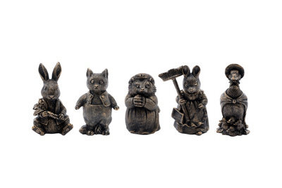 Beatrix Potter Set Of 5 Cane Or Stake Toppers Peter Rabbit, Tom Kitten, Mrs Tiggy Winkle, Hunca Munca, Jemima Puddle Duck