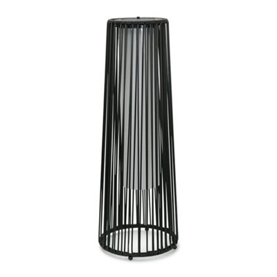 Valuelights Large Black Rattan Solar Powered Outdoor Garden Lantern Floor Lamp - image 1