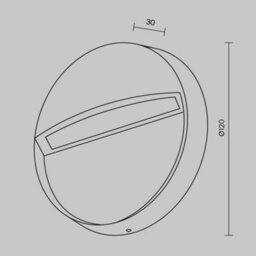 Luminosa Lighting Luminosa Mane Round Outdoor Flush Wall Lamp Black 3000K 100Lm Ip54 - thumbnail 3