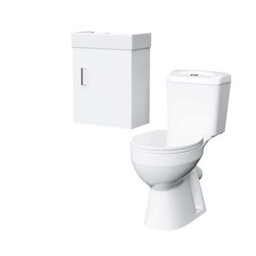 Nes Home Cloakroom White Nanuya 400mm Wall Hung Basin Sink Vanity Unit And Toilet Pan - thumbnail 5