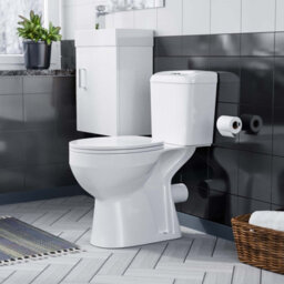 Nes Home Cloakroom White Nanuya 400mm Wall Hung Basin Sink Vanity Unit And Toilet Pan - thumbnail 3