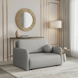 Viva Sun Ii Sofa Bed With Sleeping Function And Bedding Storage Metal Legs Wooden Frame 130X103X85Cm Light Grey - thumbnail 1