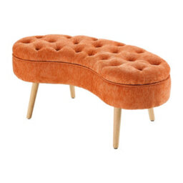 Living And Home Modern Orange Storage Bench With Removable Lid, 103Cm W X 50Cm D X 46Cm H - thumbnail 3