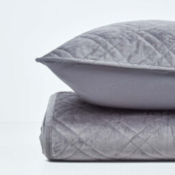 Homescapes Luxury Dark Grey Quilted Velvet Bedspread Geometric Pattern 'paragon Diamond' Throw, 200 X 200 Cm - thumbnail 4