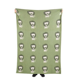 Beliani Blanket Rusami Cotton 130 X 170 Cm Green - thumbnail 4