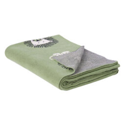 Beliani Blanket Rusami Cotton 130 X 170 Cm Green - thumbnail 1
