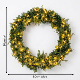 Pegdev 80Cm Pre Lit Christmas Wreath With Warm White Leds - thumbnail 3