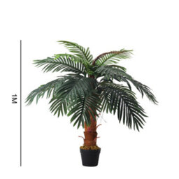 Living And Home Artificial Plant Artificial Tree Fake Palm Tree House Plant Indoor Outdoor Decorative In Black Plastic Pot H 100 Cm - thumbnail 9