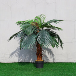 Living And Home Artificial Plant Artificial Tree Fake Palm Tree House Plant Indoor Outdoor Decorative In Black Plastic Pot H 100 Cm - thumbnail 2